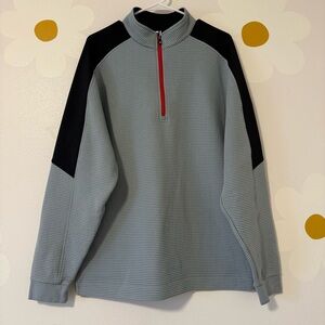 FootJoy Men’s Golf Quarter Zip Pullover Jacket Gray and Black with Red Zipper